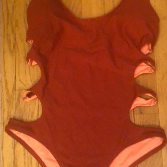 NWOT Aerie maroon red cut out one piece sexy - Picture 4 of 6